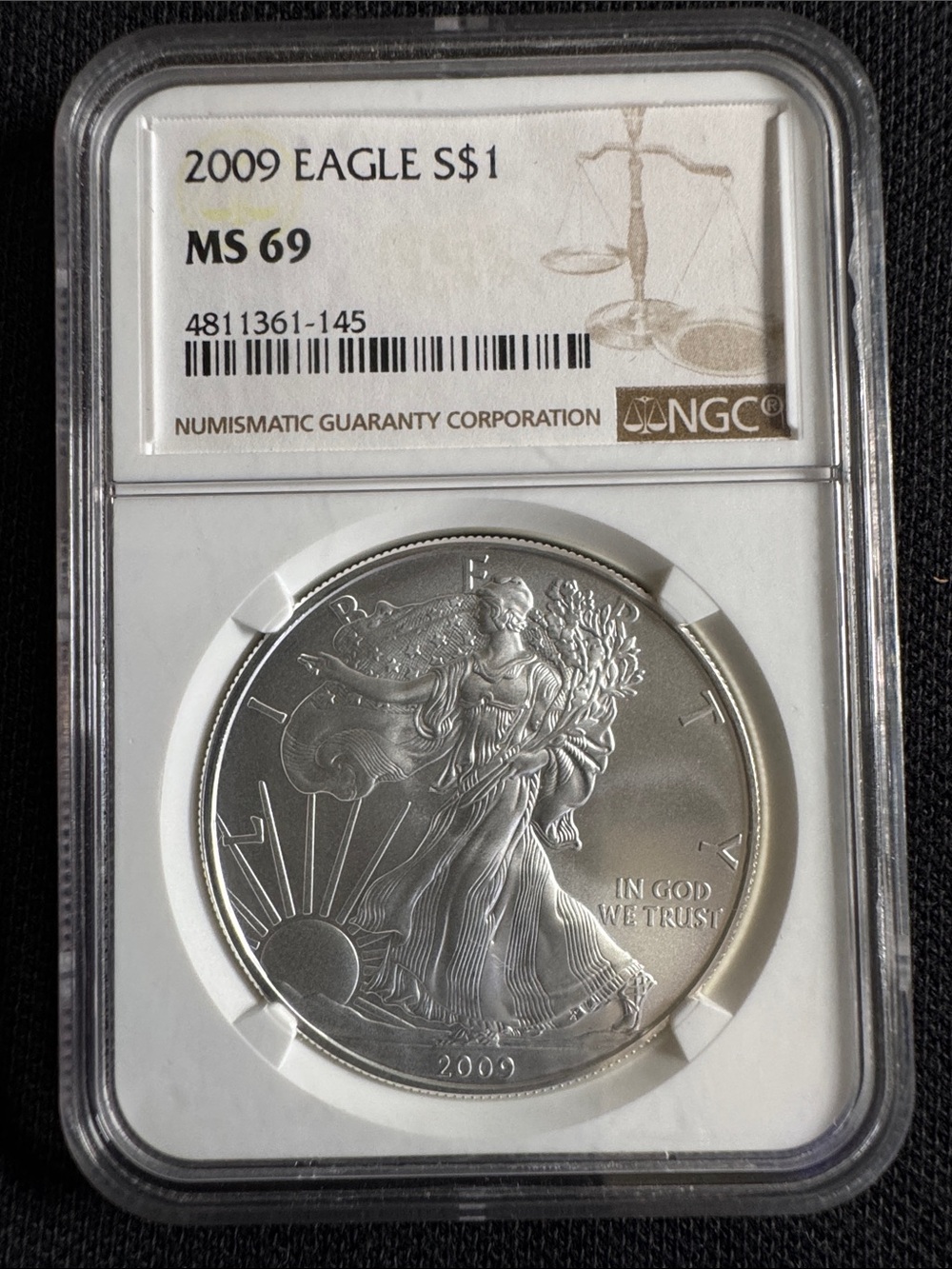 2009 Eagle Silver Dollar MS69 — Certified NGC Silver Coin